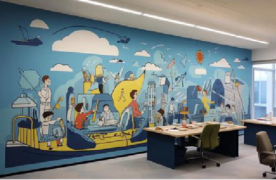 全州县办公室墙绘的特点。